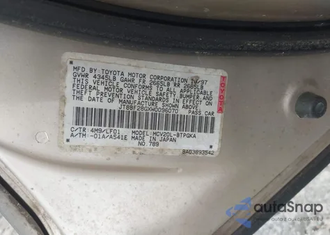 1998 Lexus Es 300 из США, поврежденный, VIN JT8BF28GXW0096070